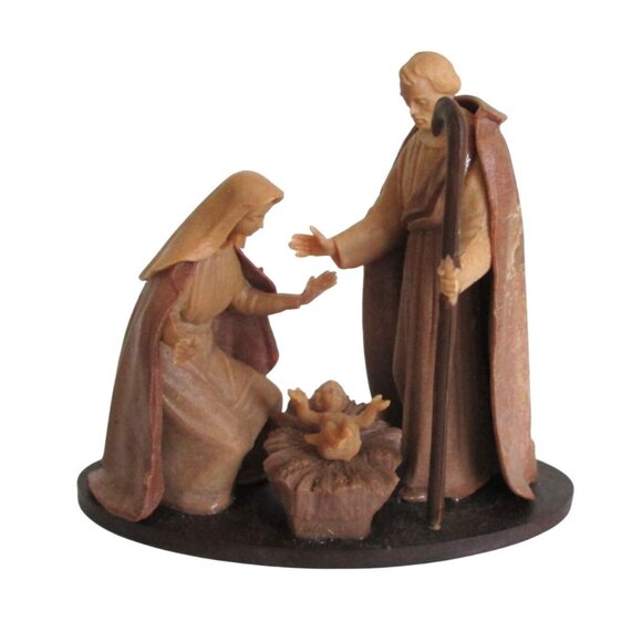 Vintage Nativity Scene Figurine Mary Joseph and Baby Jesus Made in Italy - Picture 1 of 6
